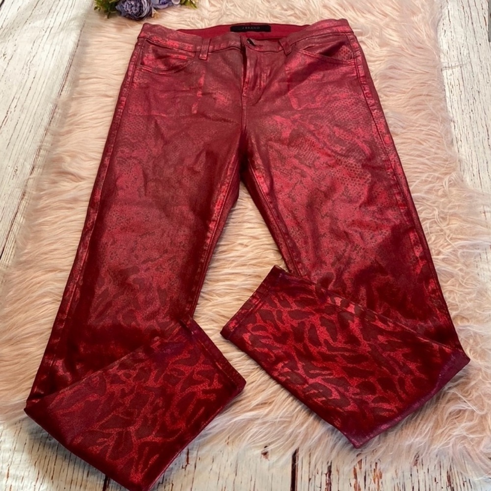 J BRAND Alana Opium Jagged Python Skinny Jeans sz 29